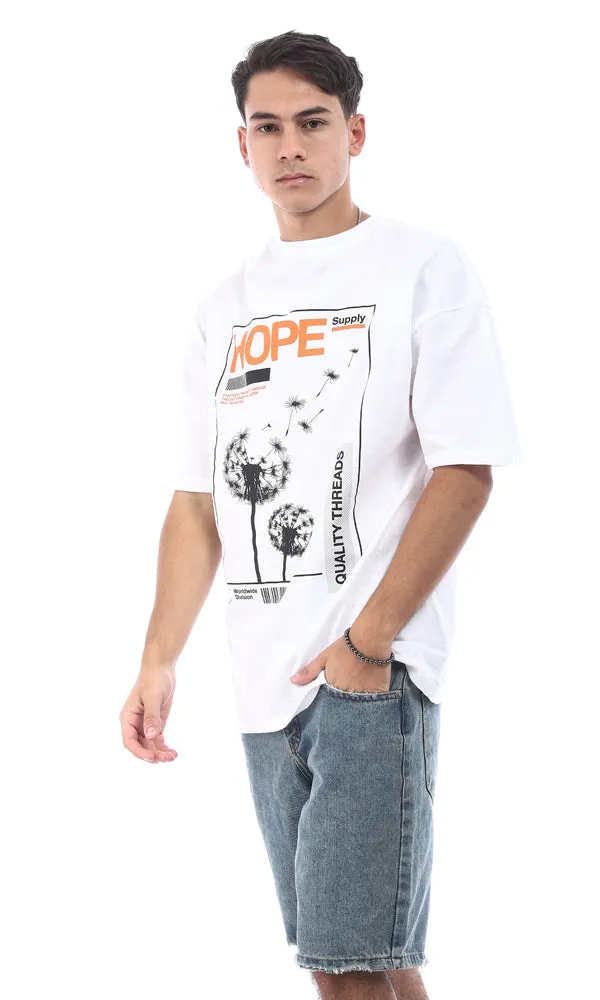 96822 Front & Back Printed Cotton T-Shirt - White