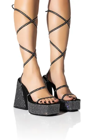 AZALEA WANG DEIRDRE EMBELLISHED CHUNKY SANDAL