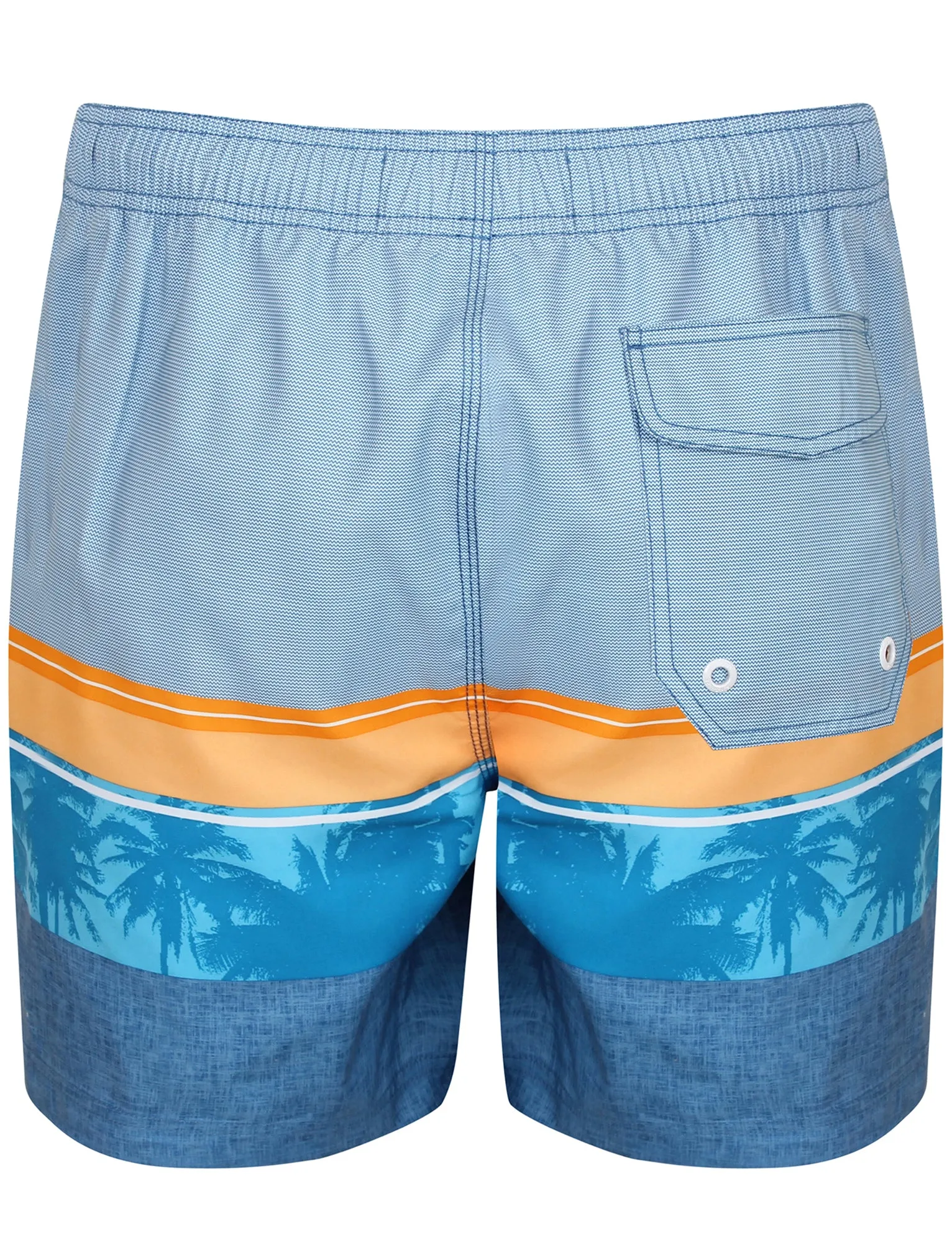 Bigham Contrast Print Swim Shorts in Swedish Blue - South Shore