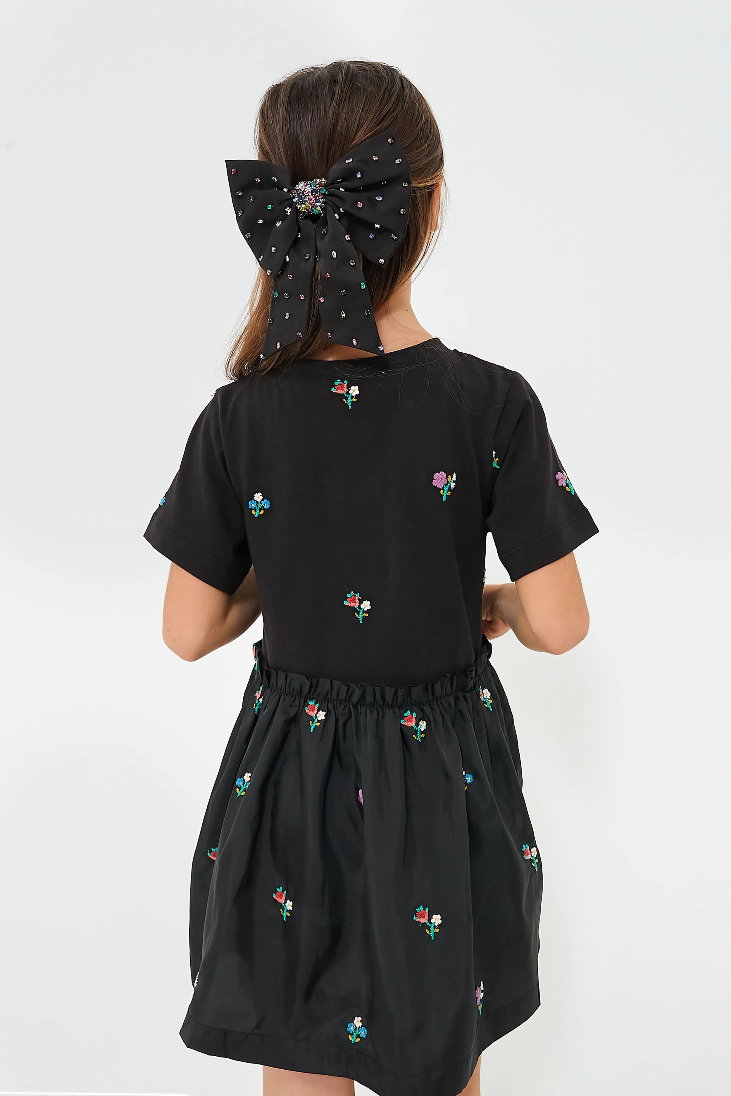 Black Rubina Embroidery T-Shirt Dress