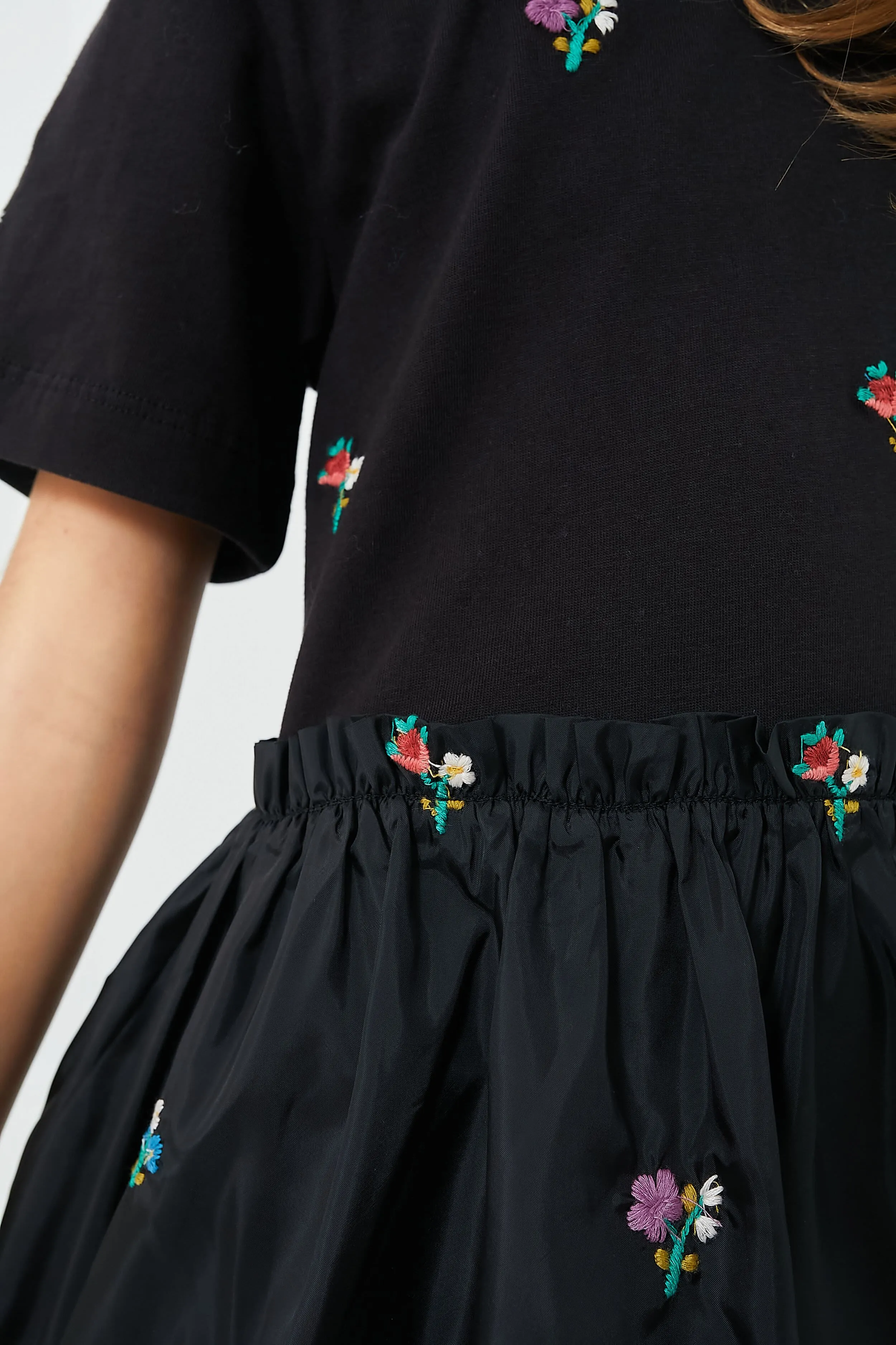 Black Rubina Embroidery T-Shirt Dress