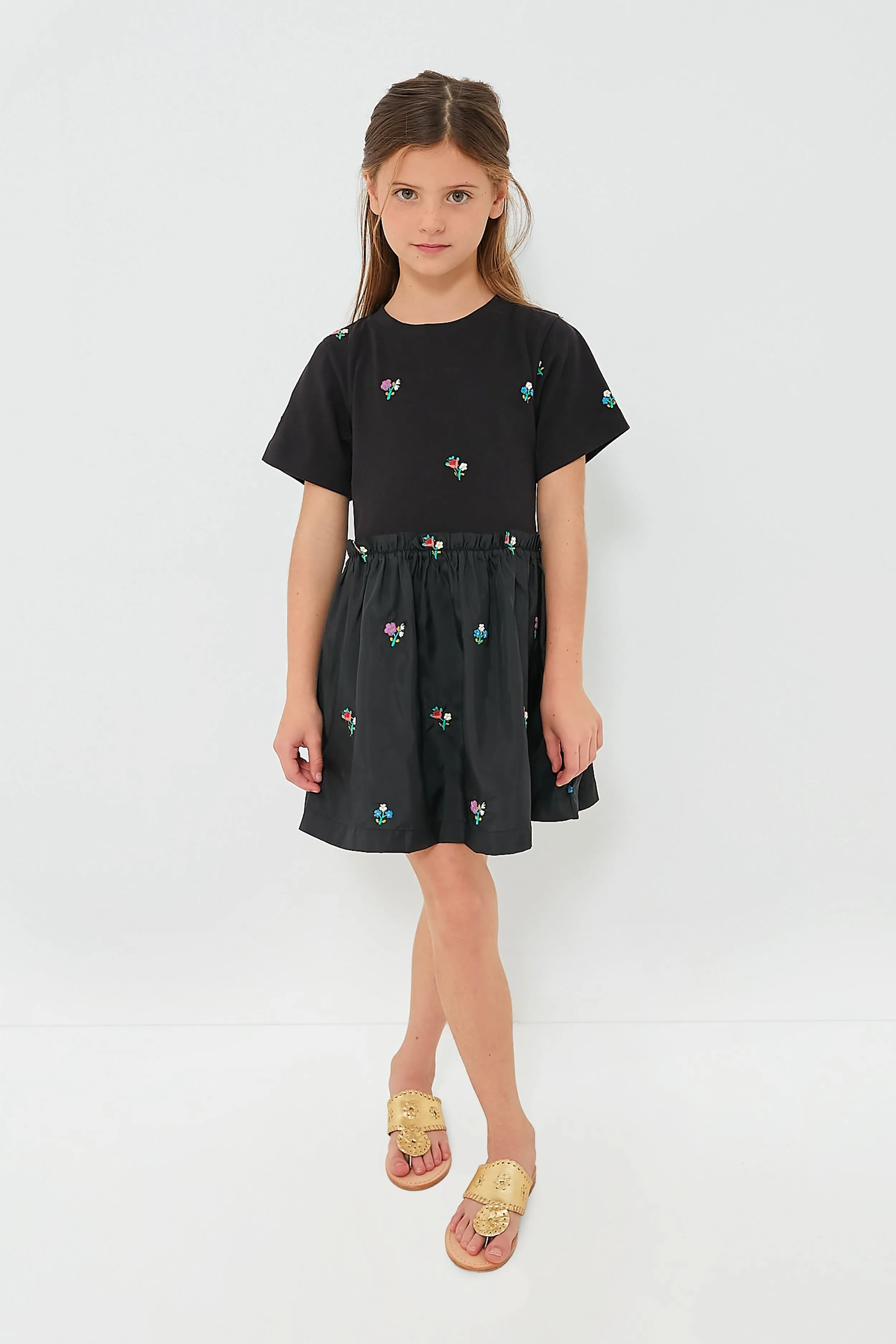 Black Rubina Embroidery T-Shirt Dress