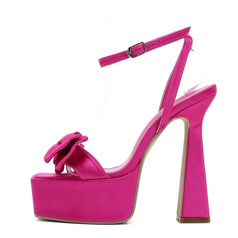 Bowknot ankle strap Ultra High Heel sandals