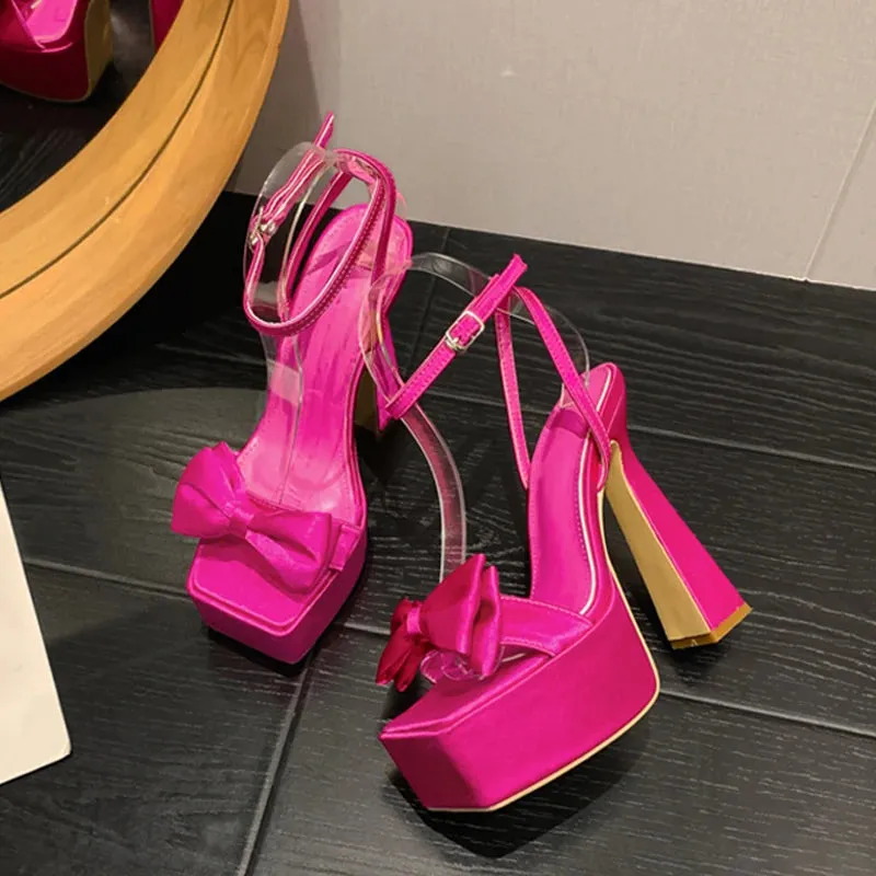 Bowknot ankle strap Ultra High Heel sandals