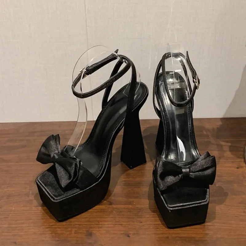 Bowknot ankle strap Ultra High Heel sandals