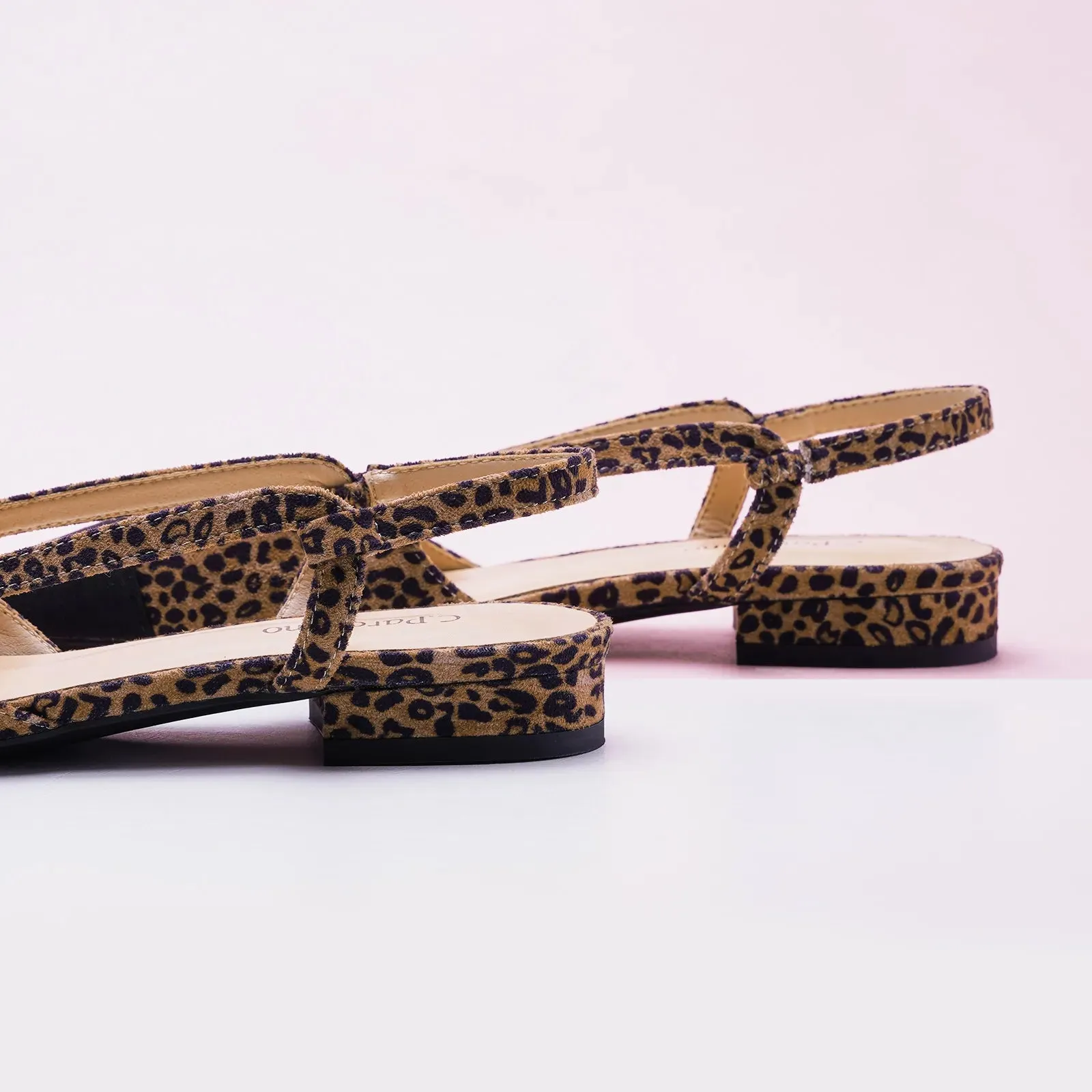 Cap-Toe Prints Slingback Flats (Freya) Leopard