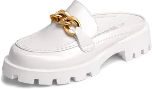 DREAM PAIRS Mules for Women Slip On Shoes Platform Thick Comfortable Womens Chunky Flat Slides Slippers Loafers