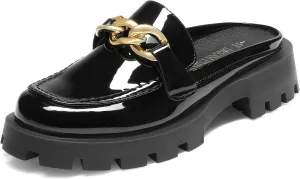 DREAM PAIRS Mules for Women Slip On Shoes Platform Thick Comfortable Womens Chunky Flat Slides Slippers Loafers