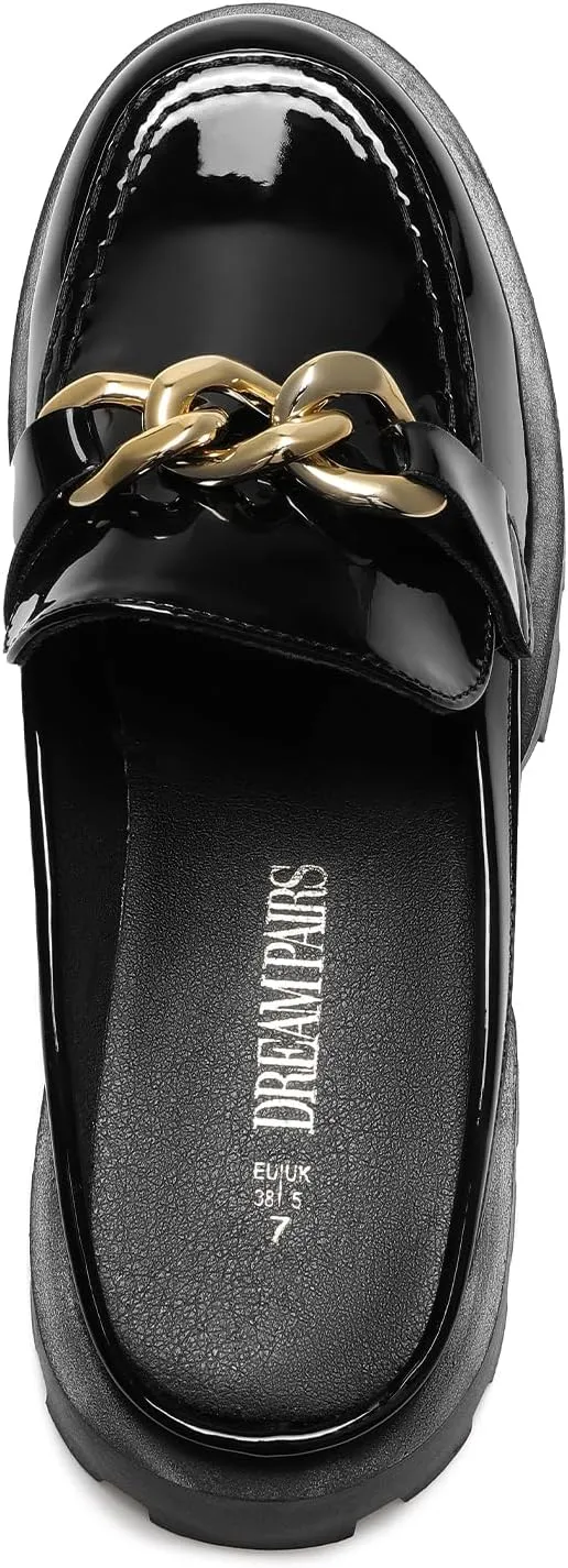 DREAM PAIRS Mules for Women Slip On Shoes Platform Thick Comfortable Womens Chunky Flat Slides Slippers Loafers