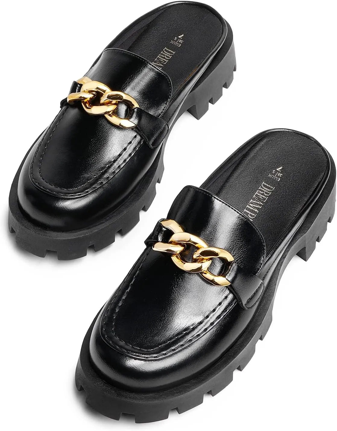 DREAM PAIRS Mules for Women Slip On Shoes Platform Thick Comfortable Womens Chunky Flat Slides Slippers Loafers