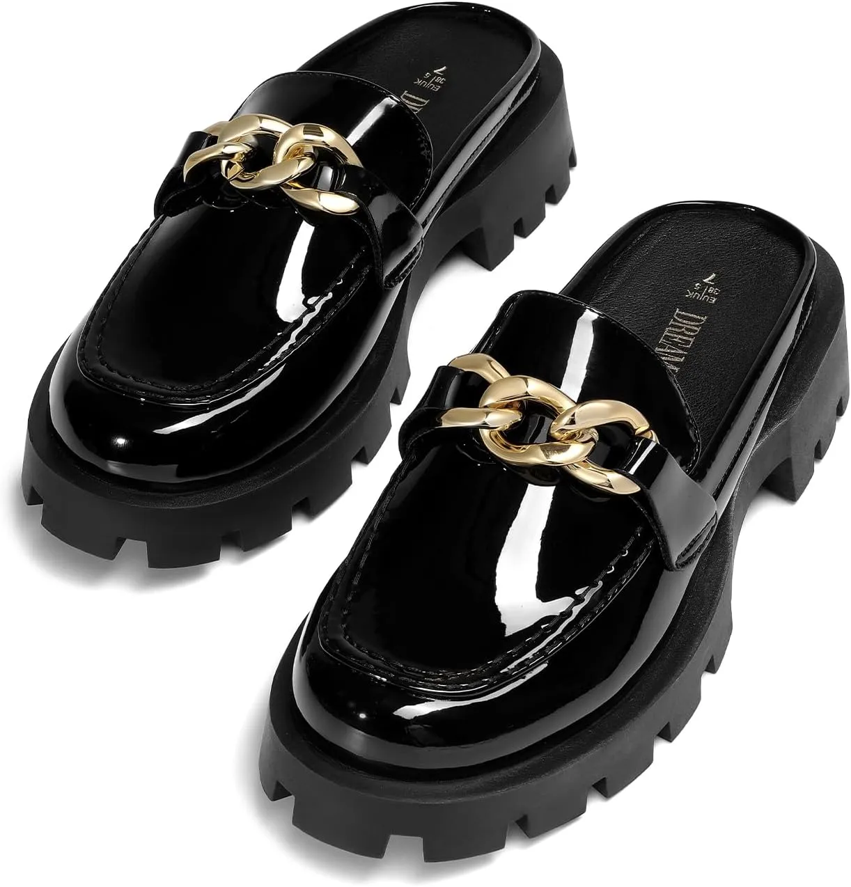 DREAM PAIRS Mules for Women Slip On Shoes Platform Thick Comfortable Womens Chunky Flat Slides Slippers Loafers