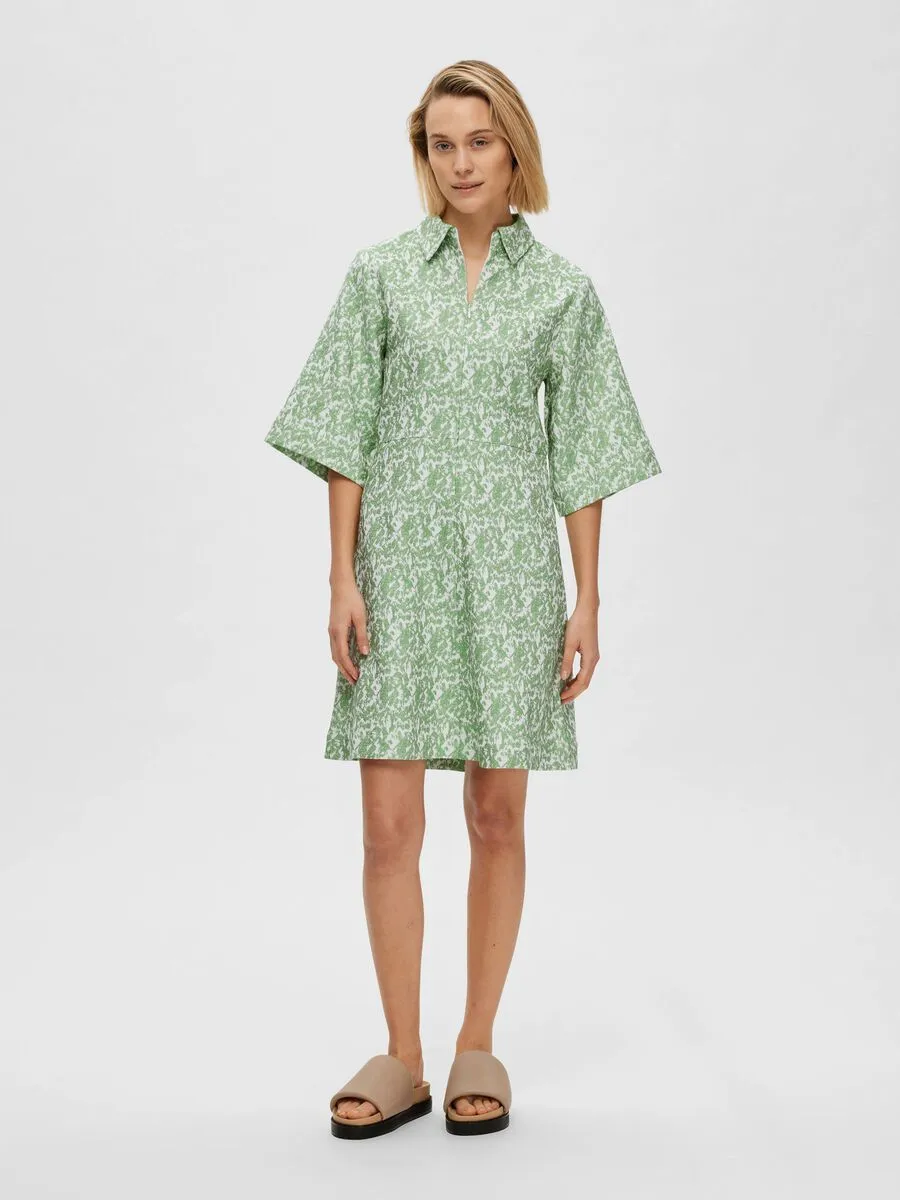 Elea 2/4 Short Zipprer Dress - Absinthe Green
