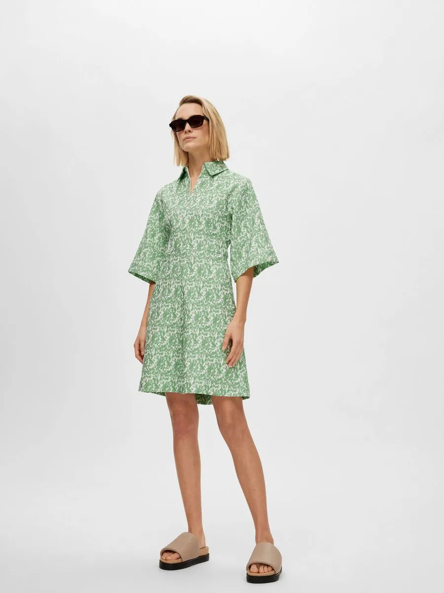 Elea 2/4 Short Zipprer Dress - Absinthe Green