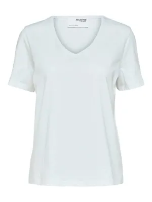 Essential Ss V-Neck Tee - Bright White