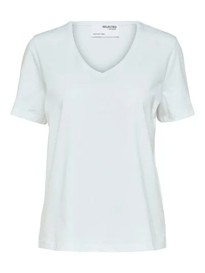 Essential Ss V-Neck Tee - Bright White