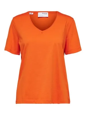 Essential Ss V-Neck Tee - Orangeade