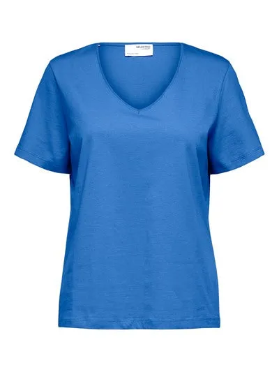 Essential Ss V-Neck Tee - Ultramarine
