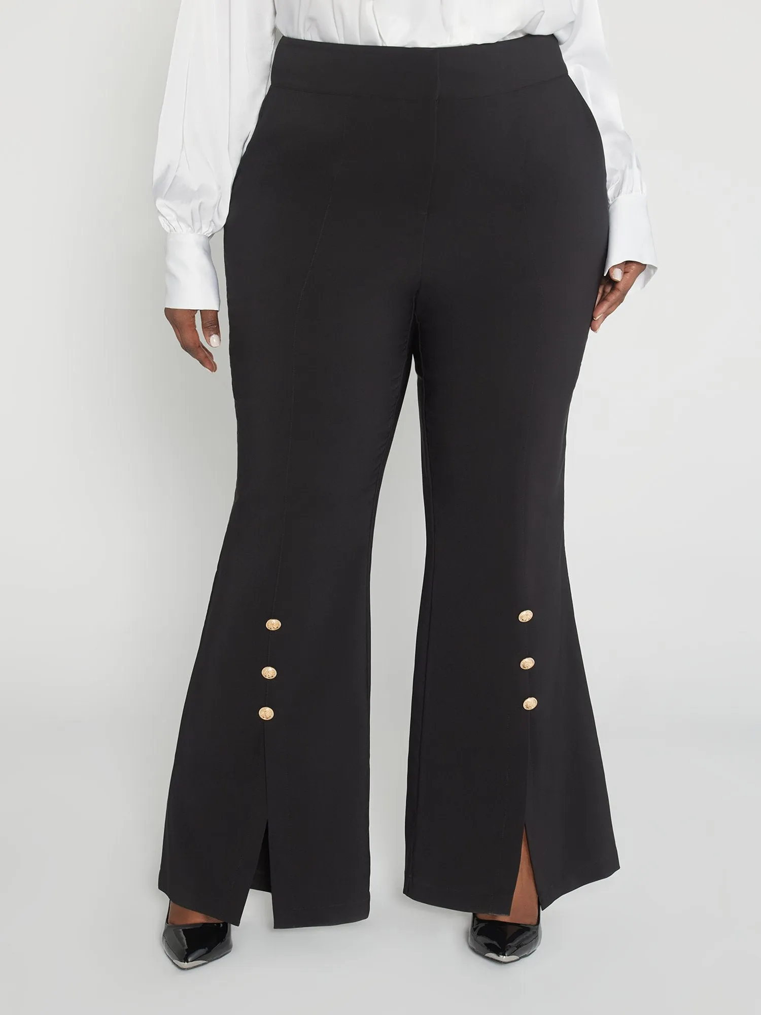 Fashion To Figure - Bernadette Split Hem Flare Leg Pants