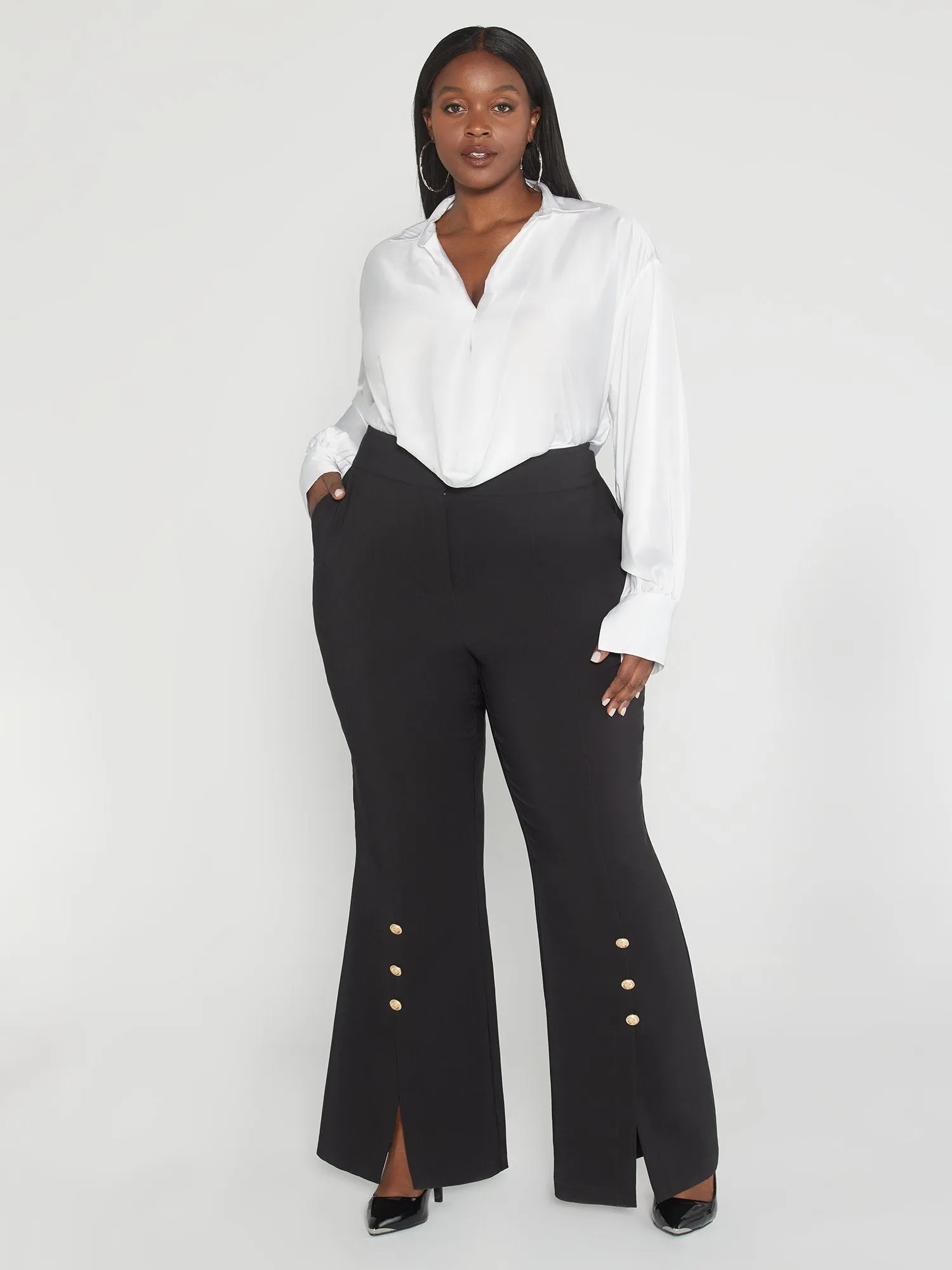 Fashion To Figure - Bernadette Split Hem Flare Leg Pants