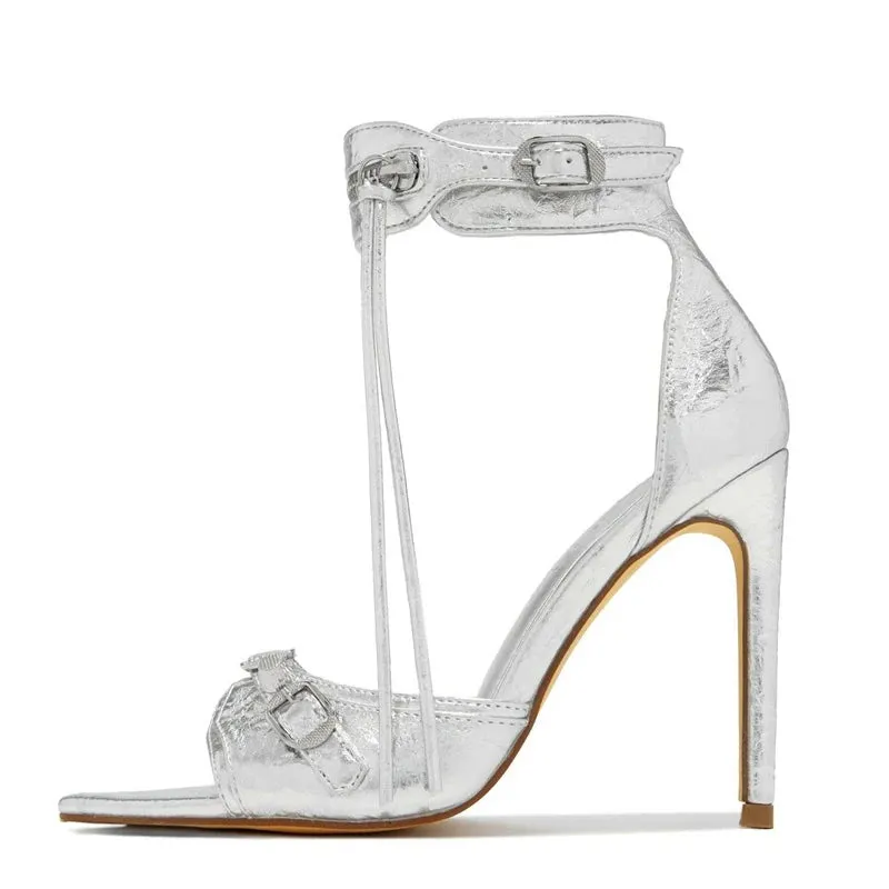 Fashion Zip Tassel ankle strap high heel Sandals