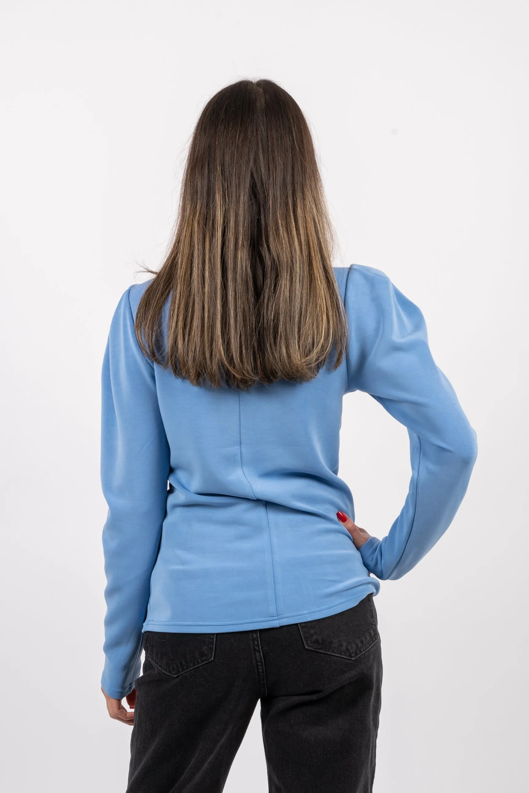 Fenja Ls T-Neck Top - Ultramarine