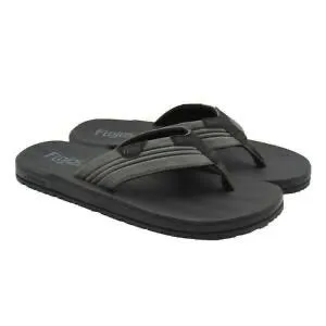 Flojos Men's Memory Foam Thongs Flip Flop Sandals Grey Black