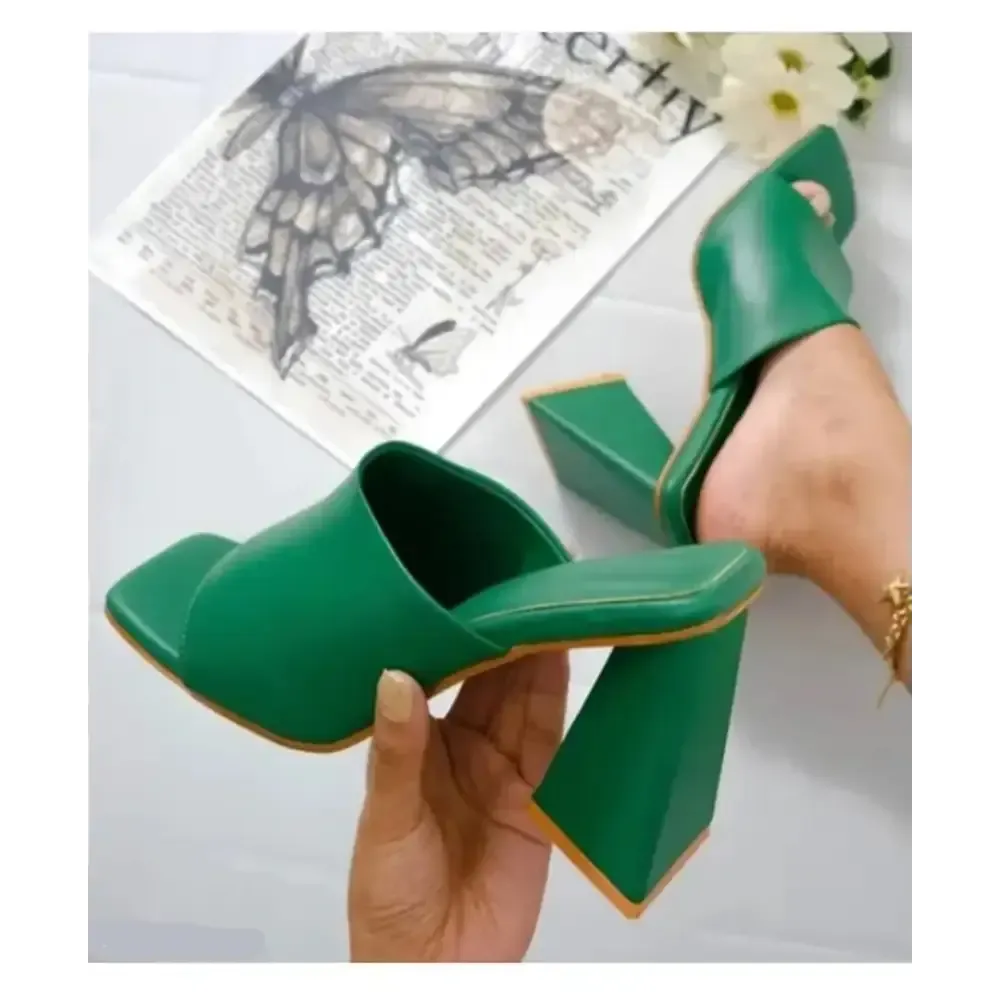 Green Classy Triangle Heels