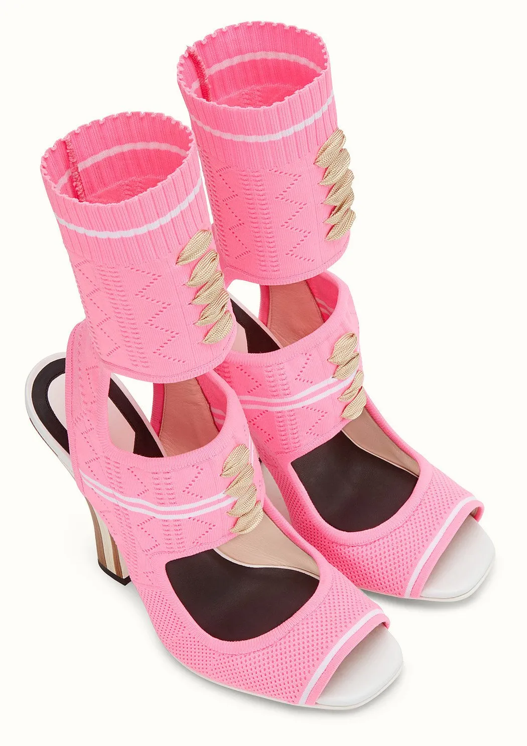 Knitted Open-Toe Sandals - Pink