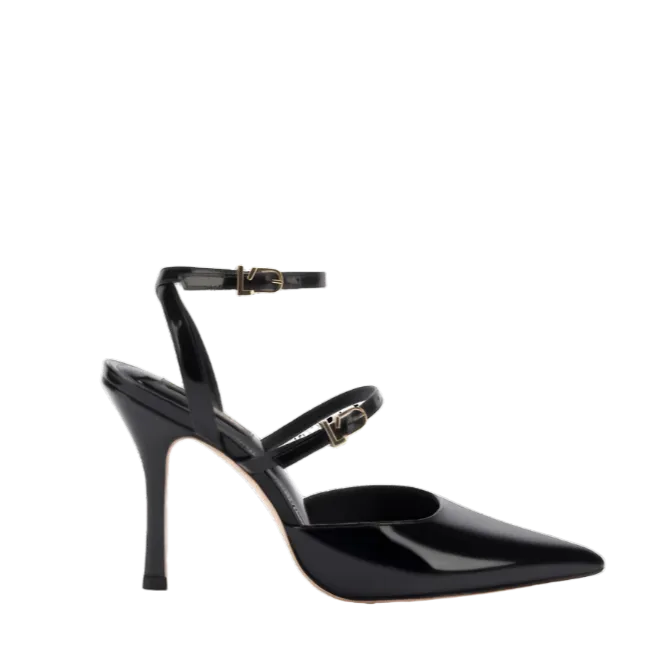 Kris Pump In Black Patent Leather by Larroudé