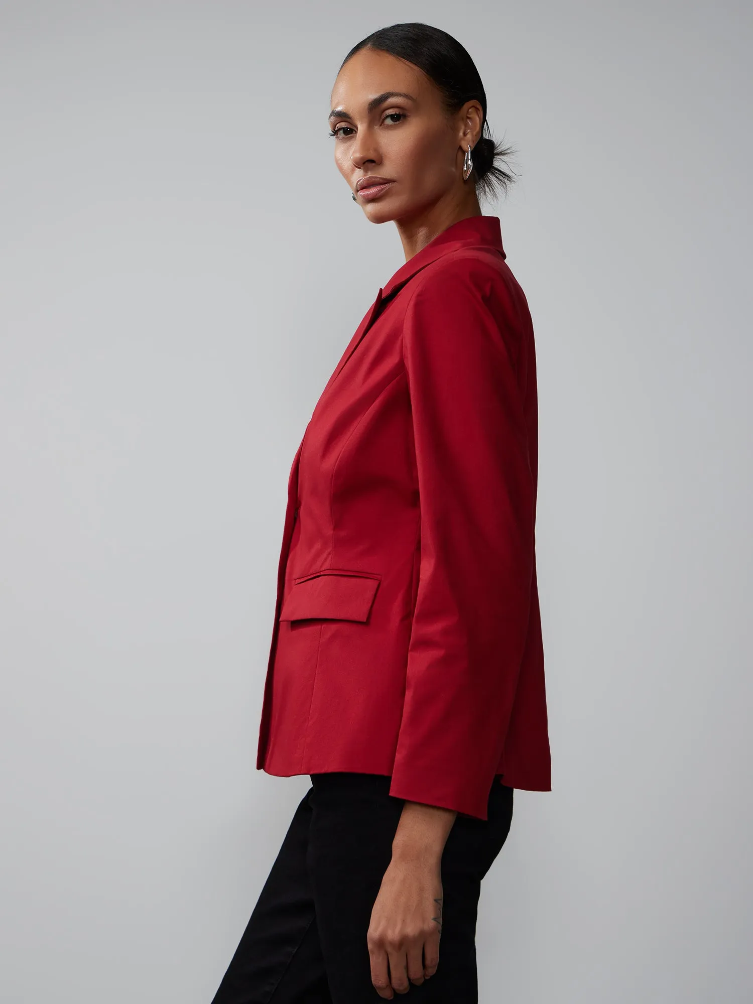 Long Sleeve Peak Lapel Hourglass Blazer