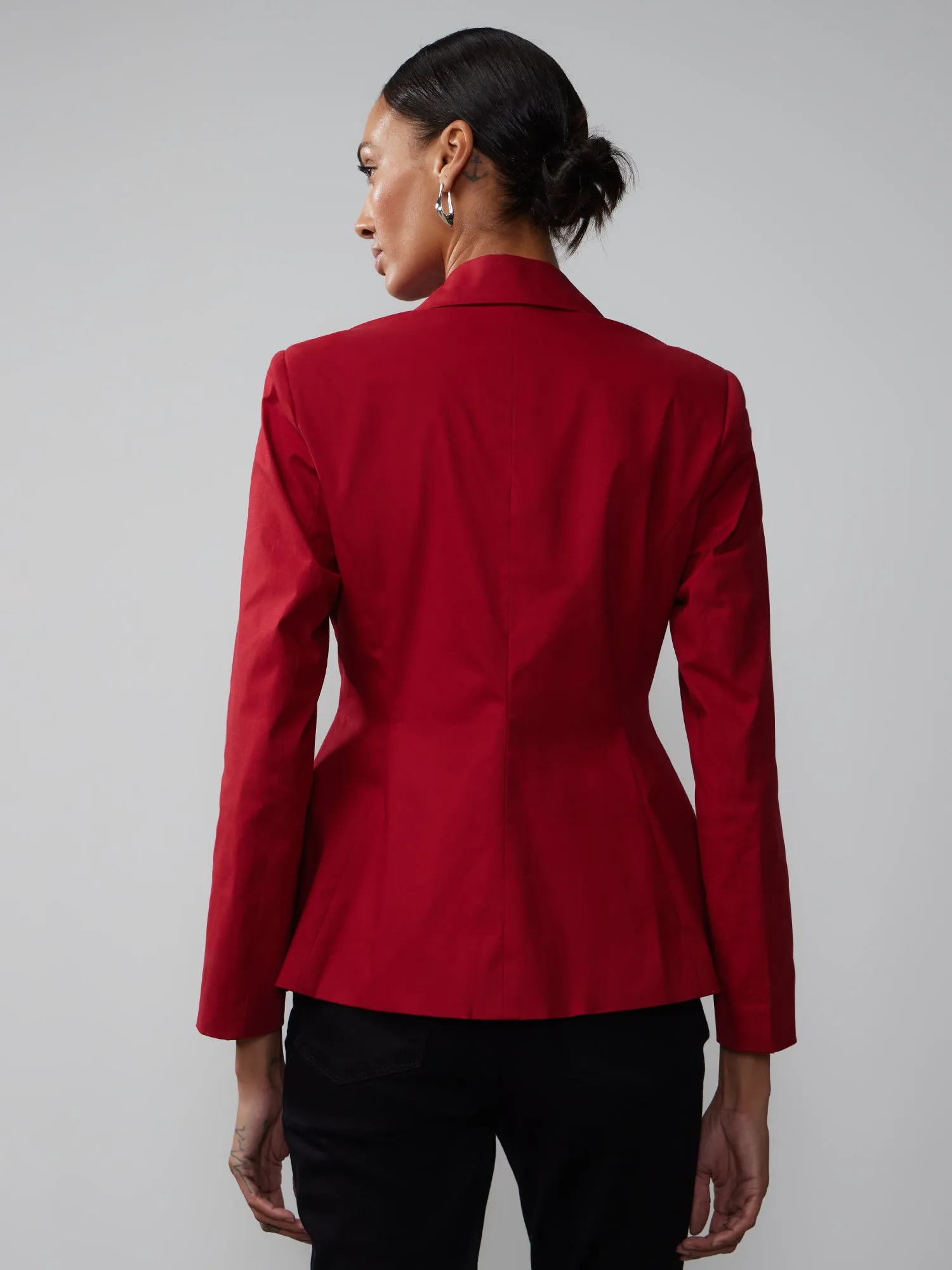 Long Sleeve Peak Lapel Hourglass Blazer