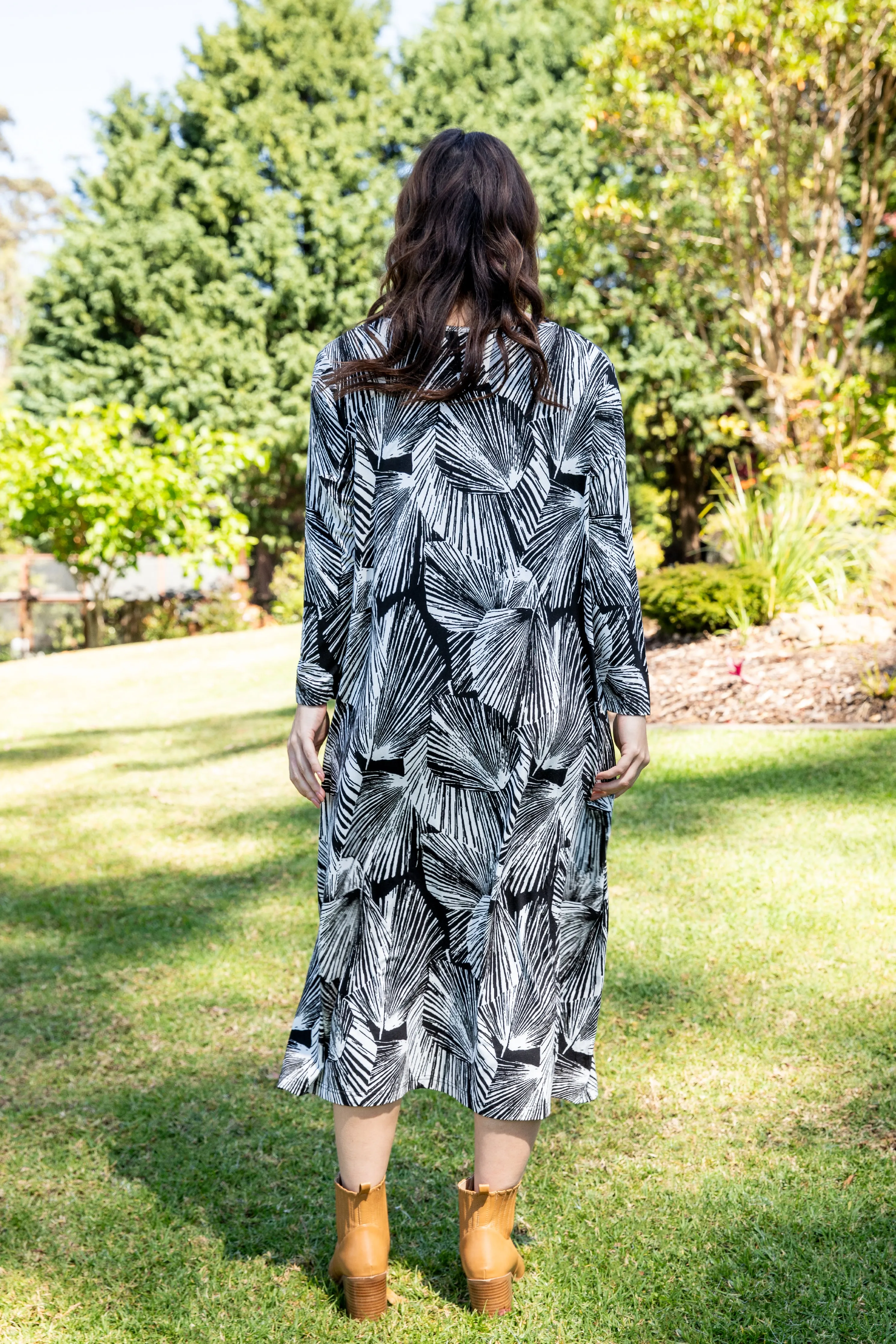 Long Sleeve T-Shirt Dress | Hunter Palm | FINAL SALE