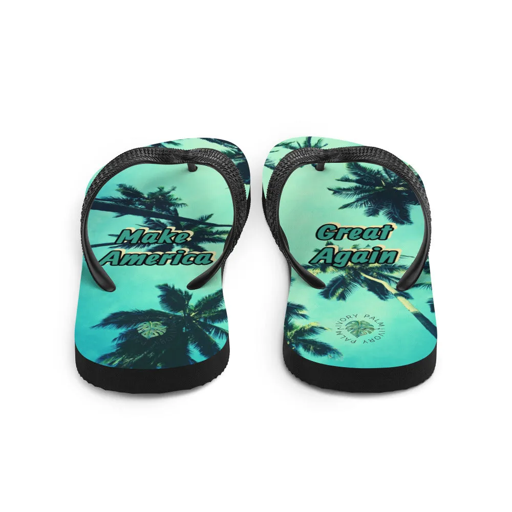 Make America Great Again Palm Tree Flip-Flops