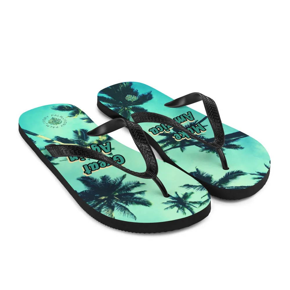 Make America Great Again Palm Tree Flip-Flops