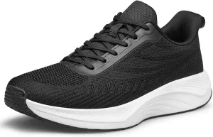 Men's Walking Shoes Slip on Comfortable Non Slip Running Shoes Athletic Gym Workout Cross Training Sneakers Black Size 8