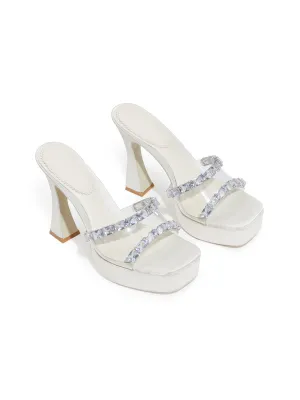 Mirabel Diamond Heels (White)