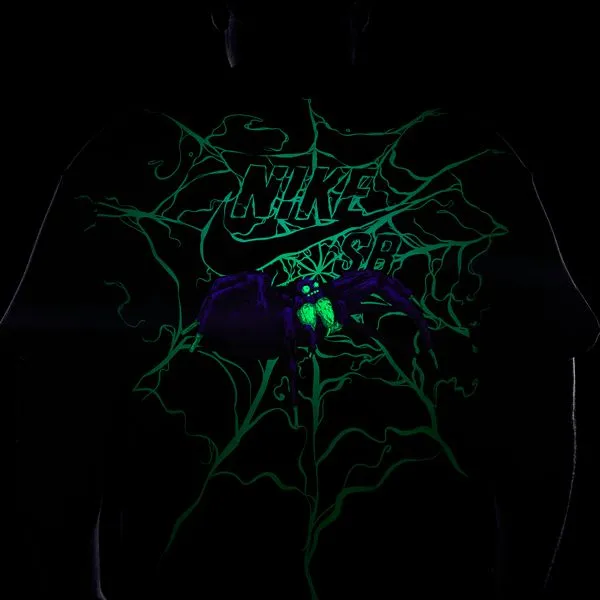 Nike SB OC Spider Glow In The Dark Graphic Skate Tee Black