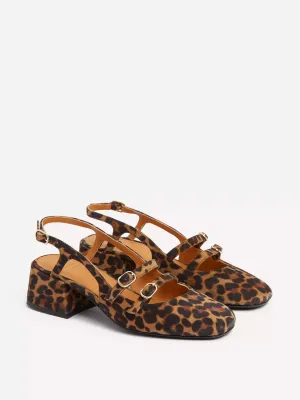 Paula babies sling-back heels in leopard