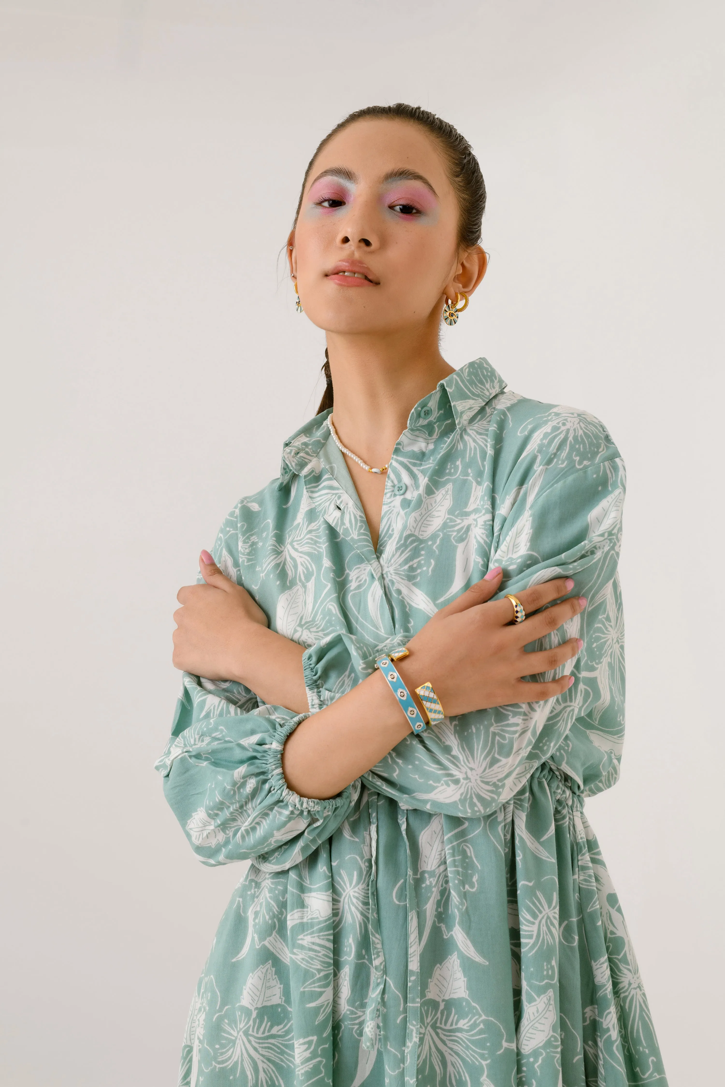 Peppermint Tie Shirt Dress