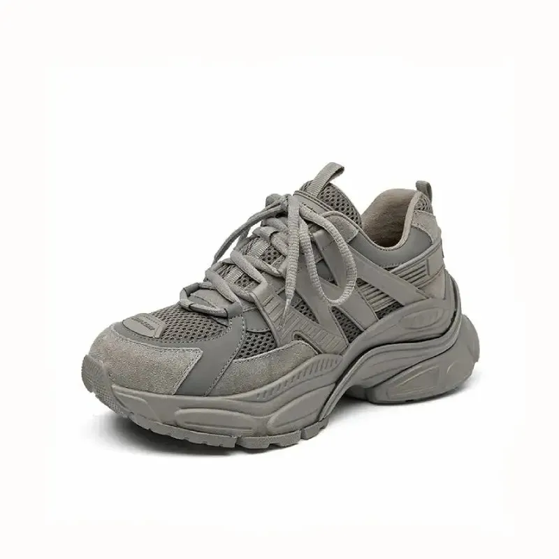 Platform Lace Up Round Toe Sneakers
