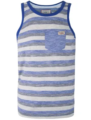 Region Vintage Striped Vest Top in Ocean Blue