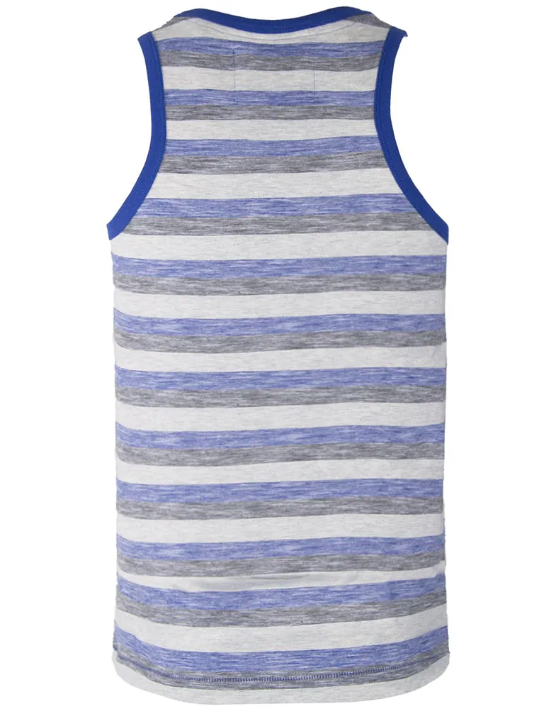Region Vintage Striped Vest Top in Ocean Blue