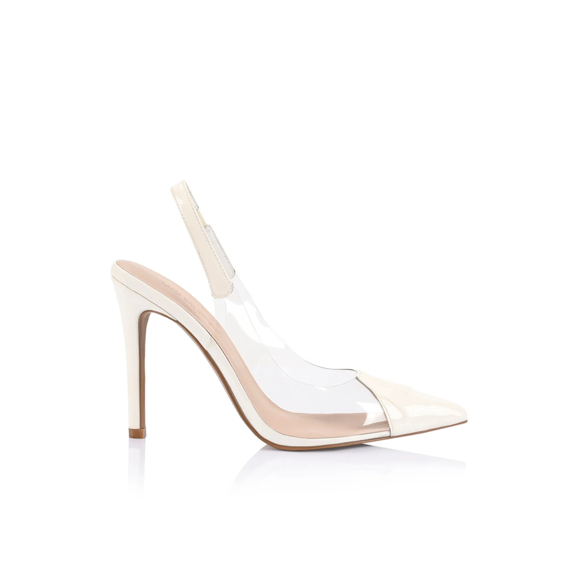 Romy Pump Vinylite & White Patent Leather