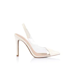 Romy Pump Vinylite & White Patent Leather