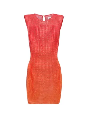 SELF-PORTRAIT - Self Portrait Mesh Hotfix Mini Dress