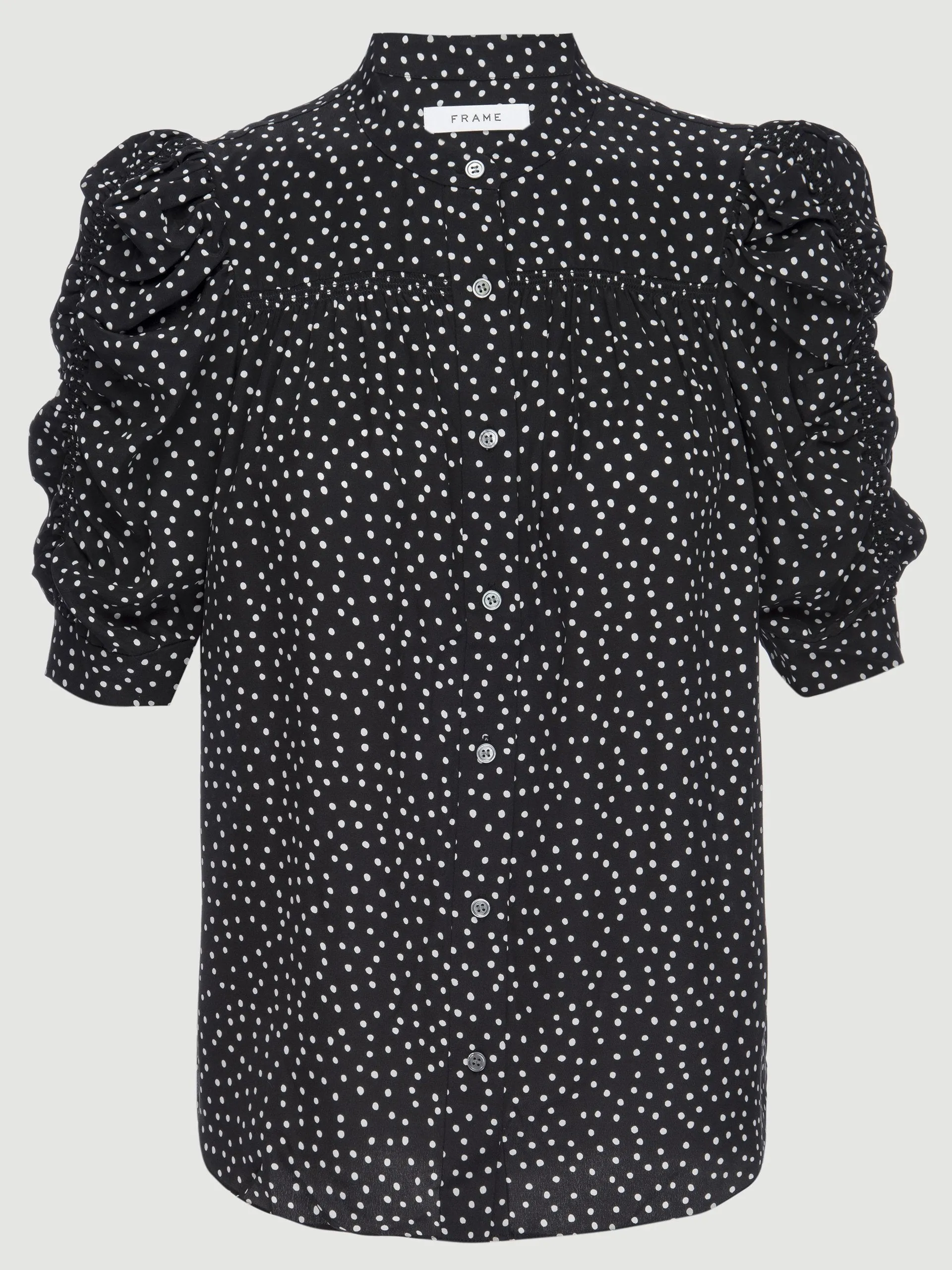 Smocked Sleeve Yoke Shirt -- Noir Multi