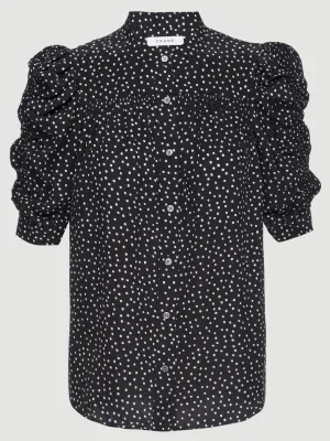 Smocked Sleeve Yoke Shirt -- Noir Multi