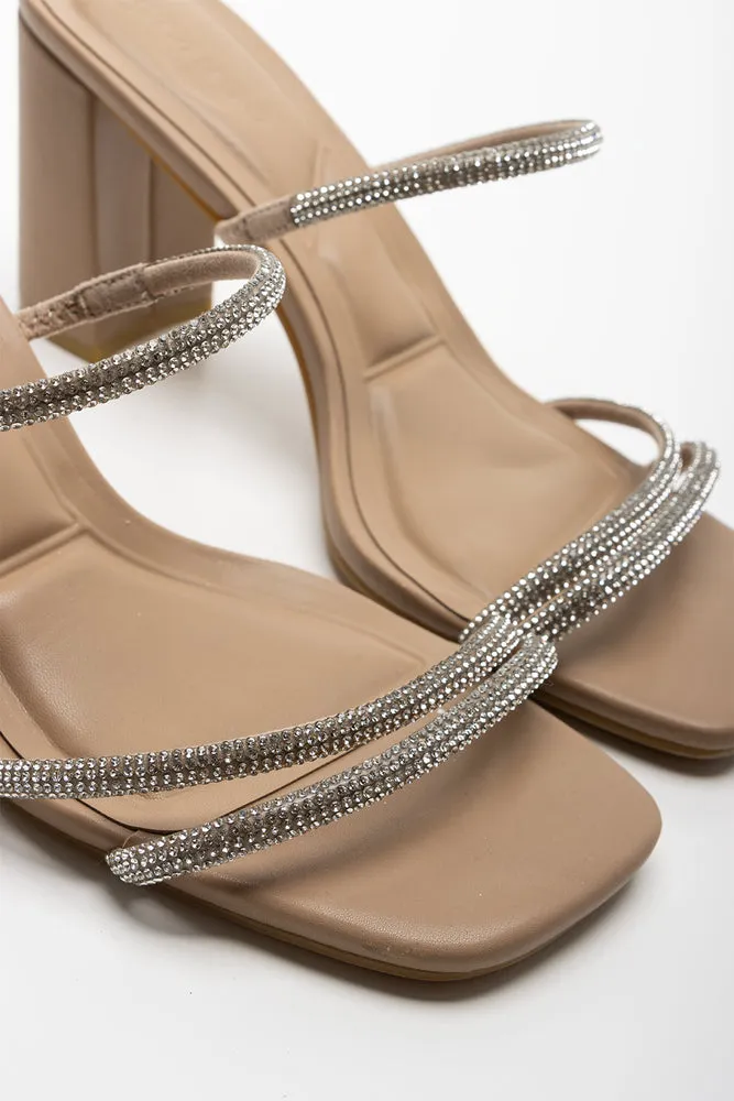Strappy Heel Sandal Natural