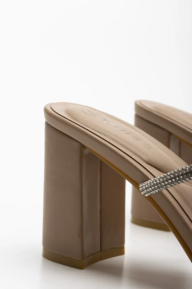 Strappy Heel Sandal Natural