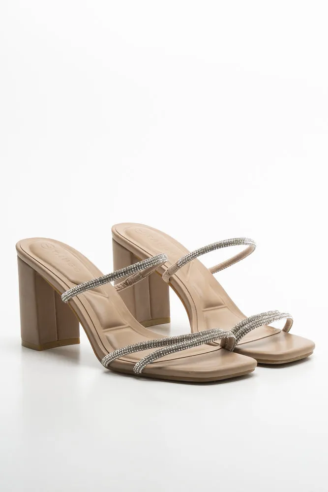 Strappy Heel Sandal Natural
